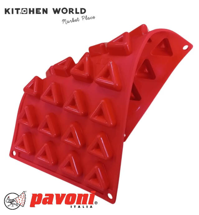พิมพ์อบขนมซิลิโคนทรงสามเหลี่ยม PAVONI BW1583-076 จำนวน 28 ชิ้น สีแดง_3